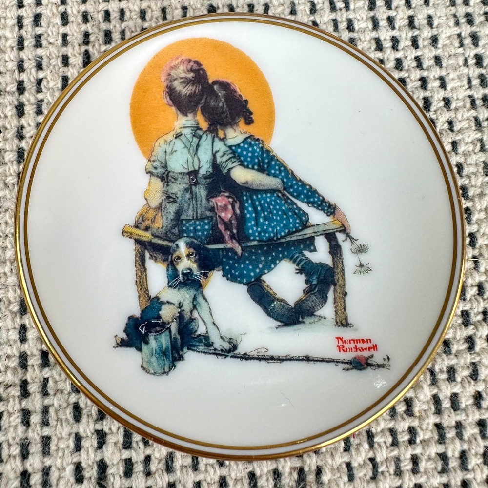 Norman Rockwell Mini Plate Limited Edition Sunset 1983 Decorative Collector